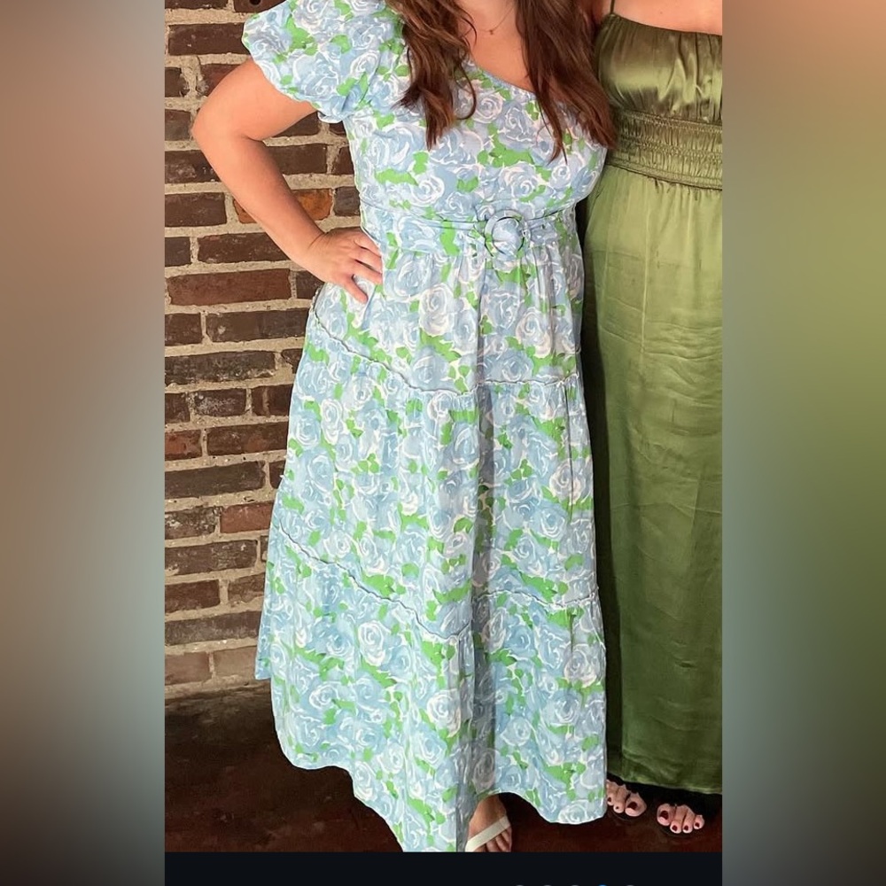 Show Me Your MuMu Deluca Dress in Something Blue Floral - Size Large